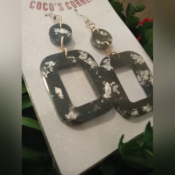 Hand Poured Resin Earrings - Picture 6 of 6